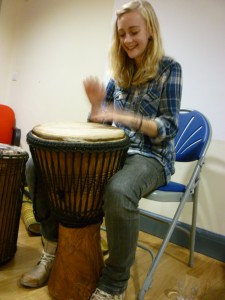 Playing the Djembe!