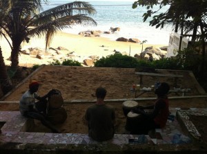 morning djembe lesson on Ile Room